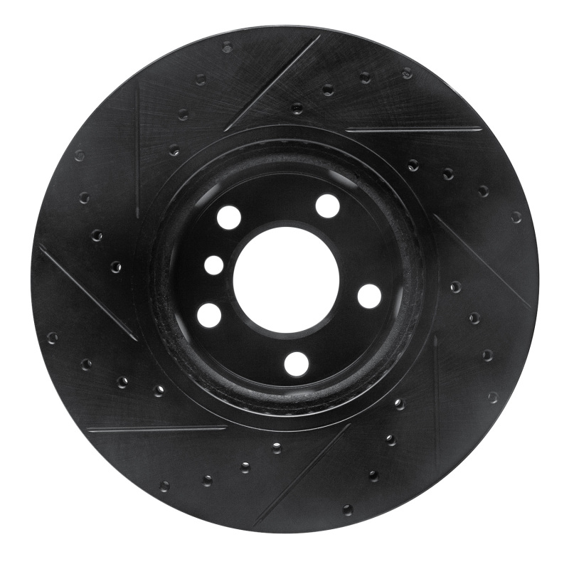 BMW X4 Brake Rotor (1) - Front Right - R1 Concepts - Drilled & Slotted - Black - `11-`18